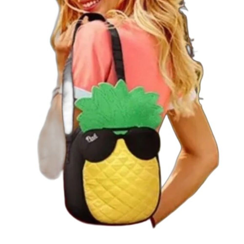 PINK Victoria’s Secret NWOT Yellow Green Black Pineapple Insulated Lunch Bag